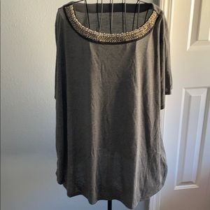 Ana light weight gray bling top